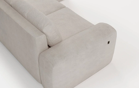 Ecksofa mit Schlaffunktion Arbon ziegelrot rechte Ecke modernes Design mit markanter Form weicher Stoff
