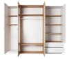 Kleiderschrank Space 230 cm weiß / Eiche Handwerker Gold modernistisches Design und moderne Form perfekte Garderobe für das Schlafzimmer geräumige Schubladen