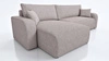 Ecksofa mit Schlaffunktion Fiesta XL beige universal Ecksofa mit Stauraum für Bettzeug strapazierfähiges Webstoffgewebe