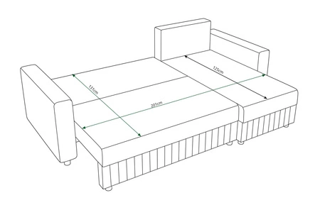 Ecksofa mit Schlaffunktion Pasco graphit rechte Ecke Klassisches Ecksofa, das sich in jede Inneneinrichtung einfügt Ziernähte
