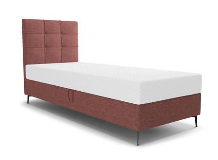 Boxspringbett Irvine 90x200 Ziegelstein stilvolles Bett mit Bettzeugablage und hohem Kopfteil besticht durch sein elegantes Design