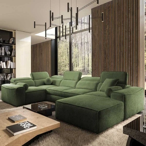 Ecksofa mit Schlaffunktion Viano IV grünes rechts Designer-Ecksofa das sich perfekt in moderne Einrichtungen einfügt