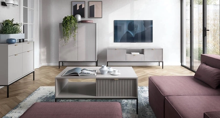 Möbel Set Lovro grau modernes Design Schrankwand für Wohnzimmer oder Sitzungssaal