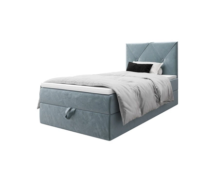 Boxspringbett Arvada 120x200 türkis im modernen skandinavischen Stil mit gepolstertem Kopfteil Bett mit Staukasten