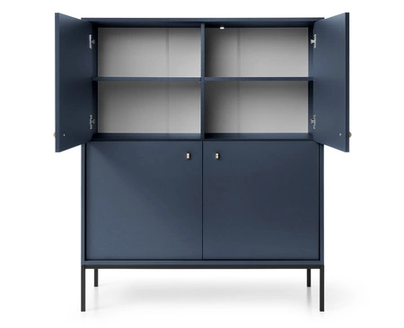 Möbelset Mono Dunkelblau Minimalistisches Design Wohnzimmermöbelset oder für das Wohnzimmer stilvoller goldener Griff