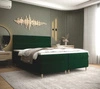 Boxspringbett Bing 160x200 flaschengrün im modernen skandinavischen Stil mit markantem Kopfteil