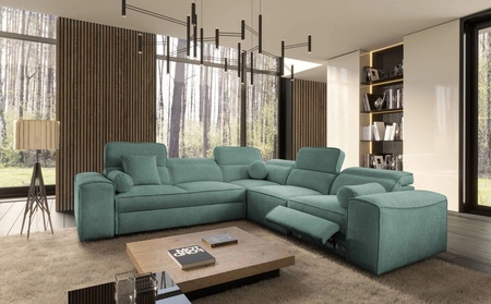 Ecksofa mit Schlaffunktion Viano III Lux patina rechts modernes Ecksofa für Wohnzimmer mit ausziehbarem Fußteil Bettwäschecontainer