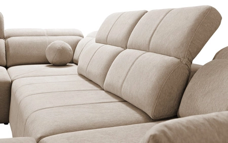 Ecksofa mit Schlaffunktion Tesalia IV Lux beige rechtsseitig stilvolles Ecksofa mit ausziehbarem Fußteil und Schiebefunktion der Rückenlehne