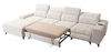 Ecksofa mit Schlaffunktion Penejos XII Lux creme linke Seite stilvolles Ecksofa mit bequemem ausziehbarem Fußteil