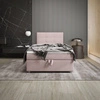 Boxspringbett Fresno 100x200 puderrosa im modernen skandinavischen Stil mit gepolstertem Kopfteil Bett mit Staukasten