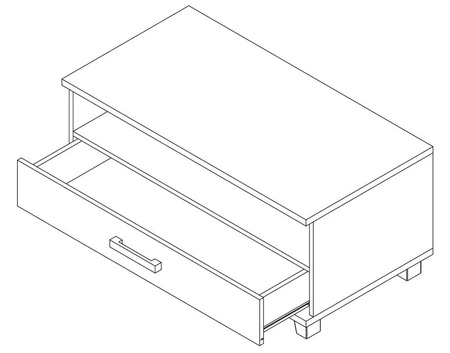 TV-Schrank Maximus 100 cm Kastanie Wenge mit Schublade modernes Design Kante mit speziellen ABS-Furnier Schublade auf Rollenschienen beendet