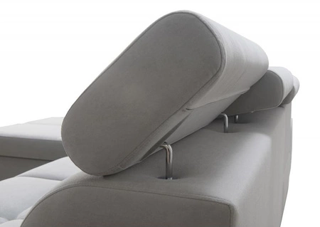 Ecksofa mit Schlaffunktion Dafni Blau linksseitig aus Samt bietet Komfort und Funktionalität während der täglichen Erholung