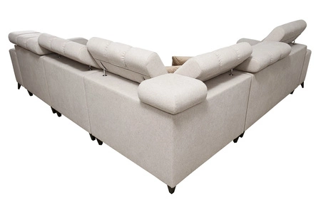 Ecksofa mit Schlaffunktion Bolmso III violett rechts Ecksofa mit Bettzeugcontainer Vollauszug in der Seite des Möbels