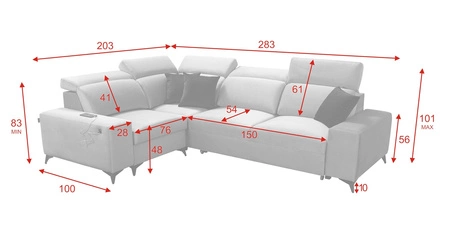 Ecksofa mit Schlaffunktion Kelly Sleek II braun links elegantes Ecksofa für Wohnzimmer aus strapazierfähigem Webstoff