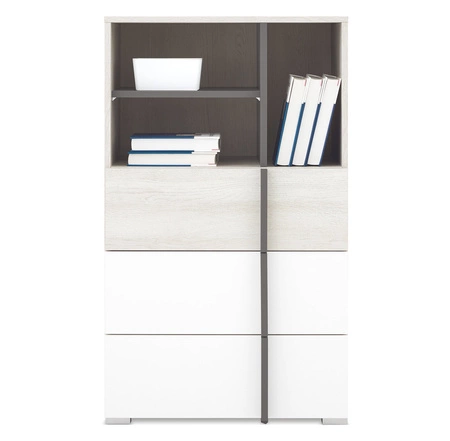 Kommode Remona 60 cm Eiche wilton weiß / weiß ideale Kommode für das Jugendzimmer brauchbares modernes Design 