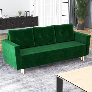 Sofa Telsze Flasche grün elegantes Sofa für Wohnzimmer in skandinavischer Form hölzerne hohe Beine Container für Bettzeug