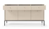Kommode mit Schubladen Mono 154 cm Beige Minimalistisches Design stilvoller goldener Griff schlichte Form mit metallischen Elementen