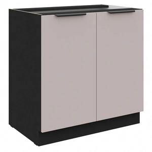 Stehender Küchenschrank mit Regal Tarraco 80 D 2F BB Metallkantengriffe feuchtigkeits- und beschädigungsbeständiger Schrank