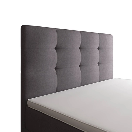 Boxspringbett Flint 100x200 grau im modernen skandinavischen Stil mit gepolstertem Kopfteil Bett mit Staukasten