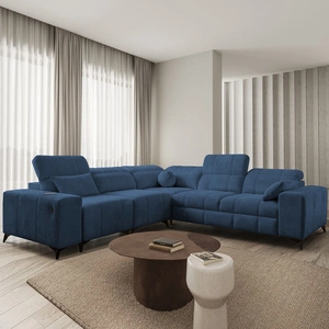 Ecksofa mit Schlaffunktion Penejos III blau links äußerst bequemes und praktisches Ecksofa für das Wohnzimmer zwei Container für Bettzeug