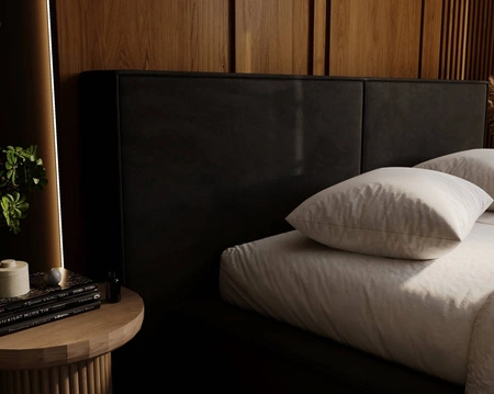 Polsterbett Palise 160x200 schwarz stilvolles Bett mit Bettzeugablage komfortables Kopfteil besticht durch sein elegantes Design