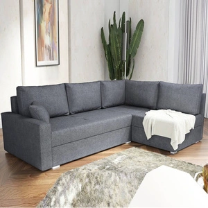 Ecksofa mit Schlaffunktion Nofi dunkelgrau rechts Ecke modernes Design schlichtes und stilvolles Design passend zu jeder Einrichtung