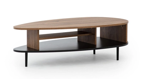 Apallo Möbel Set Brandy Eiche Castello unverwechselbares Design Einheiten auf Metallbeinen subtilen Griffen hohe Ränder der Tischplatten gesetzt