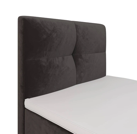 Boxspringbett Melba 100x200 grau Bett im modernen skandinavischen Stil mit gepolstertem Kopfteil Bett mit Staukasten