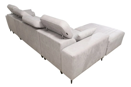 Ecksofa mit Schlaffunktion Castel XII beige linke Seite stilvolles und bequemes Ecksofa für Wohnzimmer funktionelle verstellbare Kopfstützen