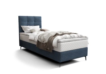 Boxspringbett Irvine 80x200 blau Stilvolles Bett mit Bettzeugablage und hohem Kopfteil besticht durch sein elegantes Design