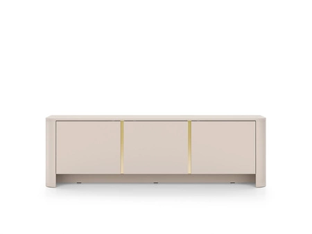 TV-Schrank Bari 168 cm beige stilvoller im modischen Stil geschwungene Kanten dekorative goldene Accessoires