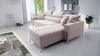 Ecksofa mit Schlaffunktion Nausa puderrosa rechts Samt stilvoll bequemes Ecksofa verstellbare Kopfstützen Bettzeug Container