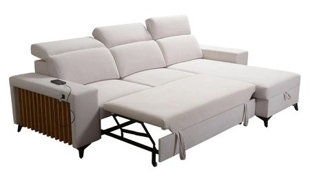 Ecksofa mit Schlaffunktion Kelly Indian Pink rechtsseitiger Samt Komfort und Funktionalität Ecksofa mit Lattenrost