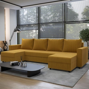 Ecksofa mit Schlaffunktion Pasco U honey klassisches Design geschmackvoller Körper mit garantierter Funktionalität und Komfort weicher Stoff