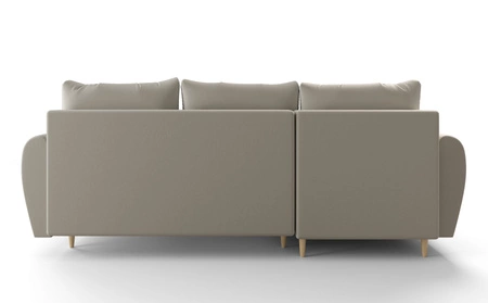 Ecksofa mit Schlaffunktion Rovigo creme links elegantes Ecksofa in skandinavischer Form großer Bettkasten