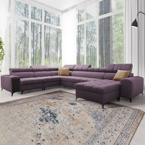 Ecksofa mit Schlaffunktion Bolmso VIII lila rechts elegantes und bequemes Ecksofa mit Schublade ideal für geräumige Innenräume