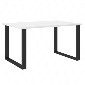Taunton Tisch 138x90 cm weiß/schwarz schlichte Form des Möbels angereichert mit stilvollen schwarzen Beinen im Loft-Stil auslaufsichere Platte