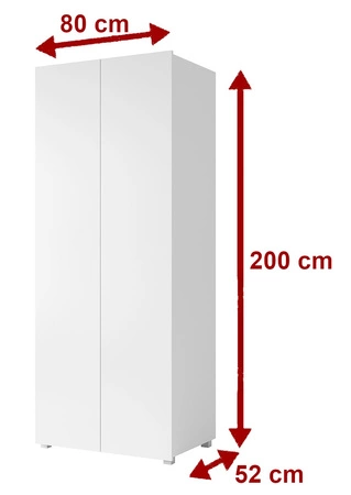 Zweitüriger Kleiderschrank Apulia 80 cm Eiche golden minimalistisches Design einfaches Design idealer Kleiderschrank für Schlafzimmer Garderobe oder Diele