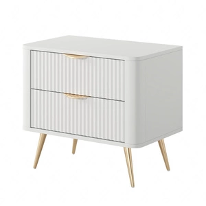 Lante Nachttisch weiß stilvollen Schrank mit Schubladen ideal für Schlafzimmer in Glamour und skandinavischen Stil ursprüngliche Form der festen