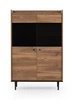 Apallo 90 cm breit Schrank in Eiche Brandy Castello Original massiv auf Metallbeinen Elemente der sicheren gehärtetem Glas gesetzt