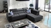 Ecksofa mit Schlaffunktion Hampton VII schwarzes rechtsseitiges für den Raum aus Samtstoff mit glatter Oberfläche