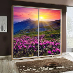 Artistino 205 cm Schiebeschrank mit grafischer Platte II Schrankkorpus aus Eiche Catania mit 22 mm Stärke