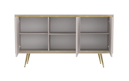 Sitzbank Nevea beige elegante Wohnzimmermöbel in dezenten Farben grifflose Möbel mit Designerkanten angereichert