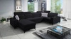 Ecksofa mit Schlaffunktion Kelly Sleek IV schwarz linke Ecke Schlafsofa mit Bettzeugkästen Webstoff