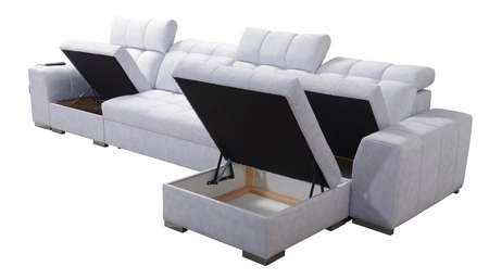 Ecksofa mit Schlaffunktion Luigi XII türkis rechtes ein stilvolles Ecksofa für das Wohnzimmer in einer minimalistischen und eleganten Ausführung