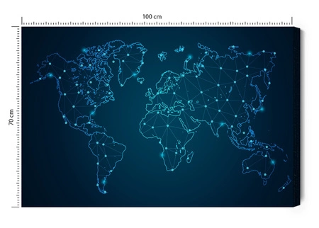 Leinwandbild Weltkarte 100x70 cm zeitlose Dekoration jedes Interieurs Bild in leuchtenden Farben hochwertige Verarbeitung