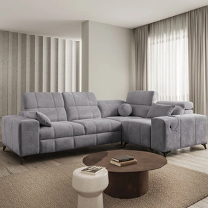 Ecksofa mit Schlaffunktion Penejos II hellgrau rechts Ecksofa Komfort für den täglichen Aufenthalt Container für Bettzeug