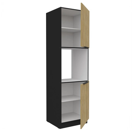 Küchenhochschrank für Einbaubackofen Crotone 60 DP-210 2F Metall Griffe Feuchtigkeit und Schäden resistent Schrank