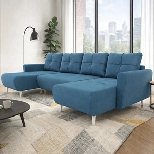 Ecksofa mit Schlaffunktion Felicie U blau stilvolles und elegantes Ecksofa das zu den skandinavischen Stilrichtungen passt