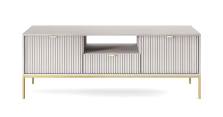 TV Schrank Lovro 154 cm modernes Design wird die Liebhaber von ausdrucksstarken Interieurs begeistern goldenen Metall-Accessoires